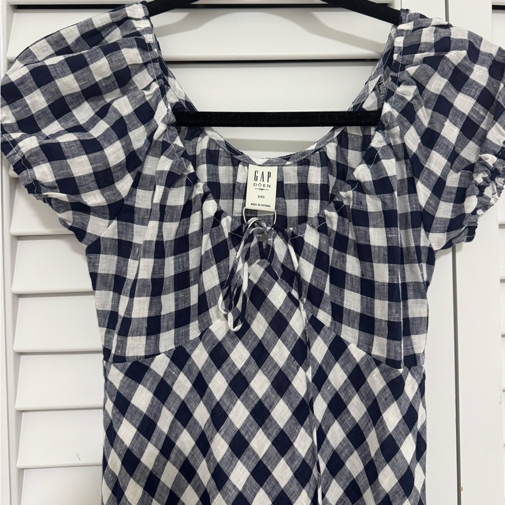 Gap × DÔEN 100% Linen Gingham Midi Dress - Picture 4 of 4